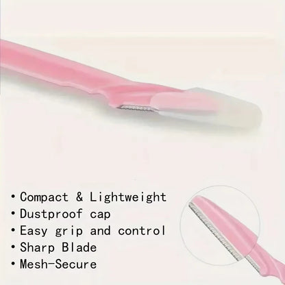 3Pcs Women Eyebrow Razor Stainless Steel Curved Blade Portable Household Facial Grooming Accessory
