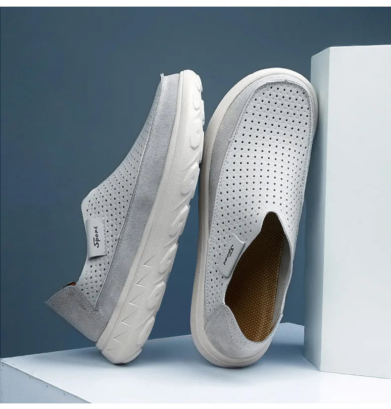 2026 New Men's Casual Shoes Fashion Comfortable Men's Shoes High Quality Leather Men Driving Shoes Handmade Flat Shoes Size 46