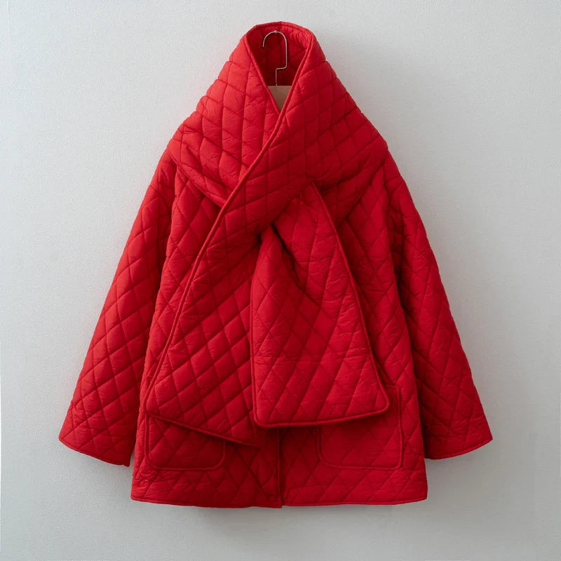 Women Autumn Winter Scarf Jacket Warm parka