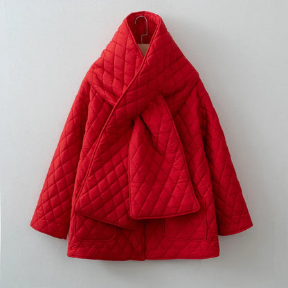 Women Autumn Winter Scarf Jacket Warm parka