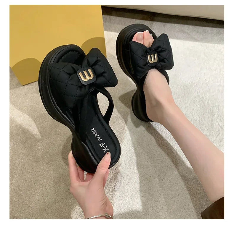 2024 summer New Fashion Women Shoes Slippers Comfortable Platform Shoe High Heels Leisure flower outdoor beach Slipper Women