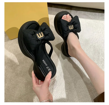 2024 summer New Fashion Women Shoes Slippers Comfortable Platform Shoe High Heels Leisure flower outdoor beach Slipper Women