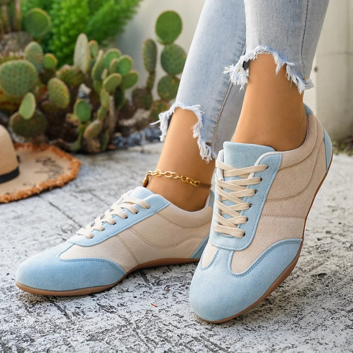 Women's Casual Flat-soled Non-slip Wear-resistant Sport Shoes Spring Autumn Round-toe Soft and Comfortable Women Single Shoes