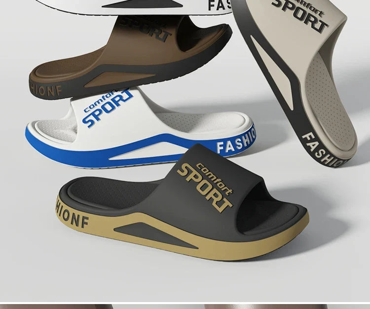 Fashion Men's Sandals Summer EVA Comfortable Anti-Slip Soft Soles House Slippers for Indoor Outdoor Wear Breathable Shower Slide