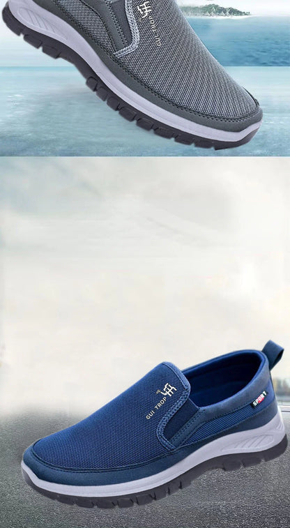 2026 Men Casual Shoes Breathable Soft Bottom Sneakers Men Non-Slip Walking Shoes Comfortable Slip-On Men Loafers Tenis Masculino