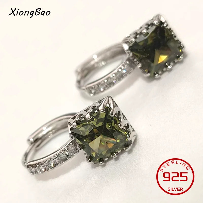 925 Sterling Silver Earrings New Women Elegant Temperament Sterling Anniversary Gift Fashion Jewelry Accessories Geometric Ears