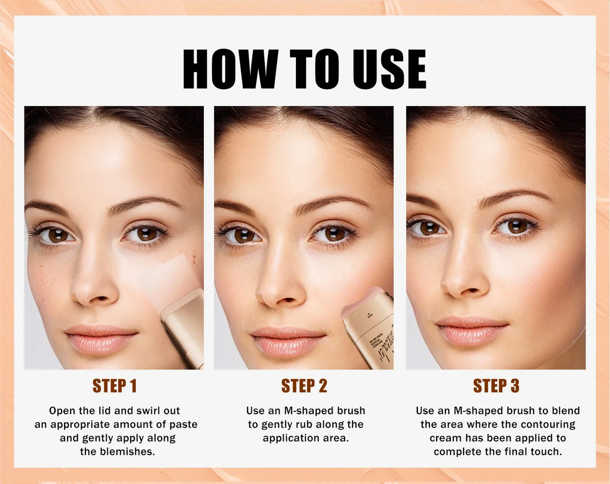 Face Foundation Contour Stick Long-wear Lightweight Brighten Stick Face Concealer Blemish Contouring Beauty Makeup