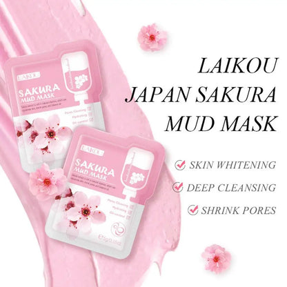 12pcs Sakura Mud Mask Brightening Hydrating Face Mask Luminous Skin Clean Facial Cleansing Clay Hydrating Anti Wrinkle Skincare