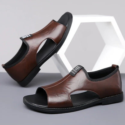Brand Man Sandals Designer Fashion Leather Casual for Men Summer Comfortable Beach Slippers Outdoor Non-slip Men Sandalias 2026