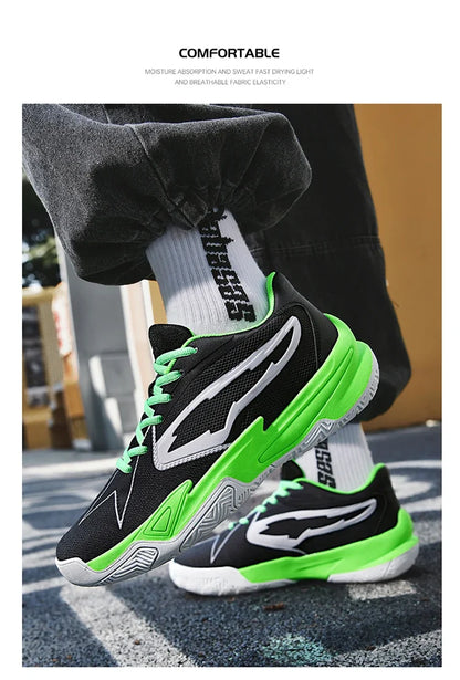 Men's Athletic Basketball Sneakers Breathable Cushioning Non-Slip Wearable Gym Training Running Shoes for Men And Women
