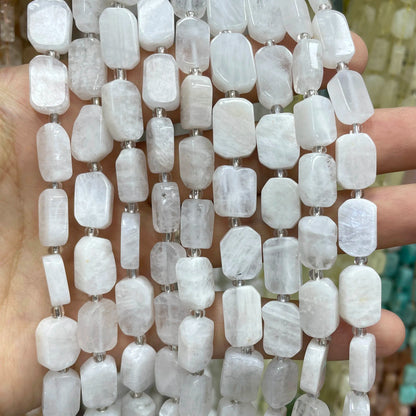 Natural Stone Flat Rectangle Amethyst Lapis Lazuli Quartz Apatite Spacer Beads For Jewelry Making Diy Bracelet Accessorie 8*12MM