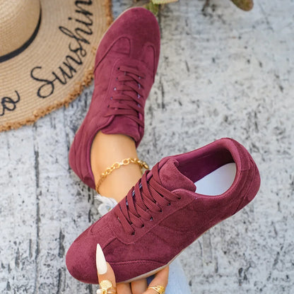 Women's Casual Flat-soled Non-slip Wear-resistant Sport Shoes Spring Autumn Round-toe Soft and Comfortable Women Single Shoes