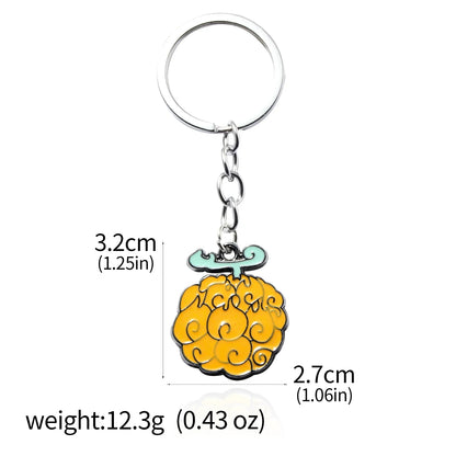 One Piece Luffy Straw Hat Keychain Rotatable Zoro Skull Metal Pendant Role-Playing Decorative Accessories Fan Jewelry Gift