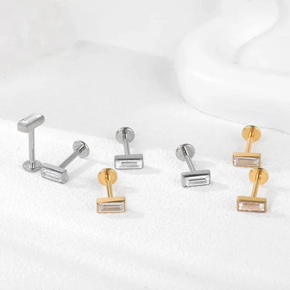 1Pc G23 Titanium Cartilage Stud Earrings for Women Lip Stud Labret Piercing Helix Daith Piercing Body Jewelry