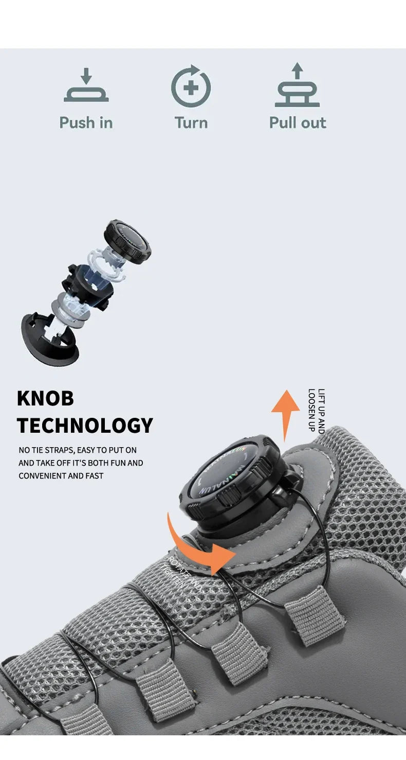 Men'S Spring And Autumn Sports Shoes Rotating Buckle Comfortable And Non Slip Hiking Sports Shoes Plus Size Men'S Shoes 39-48