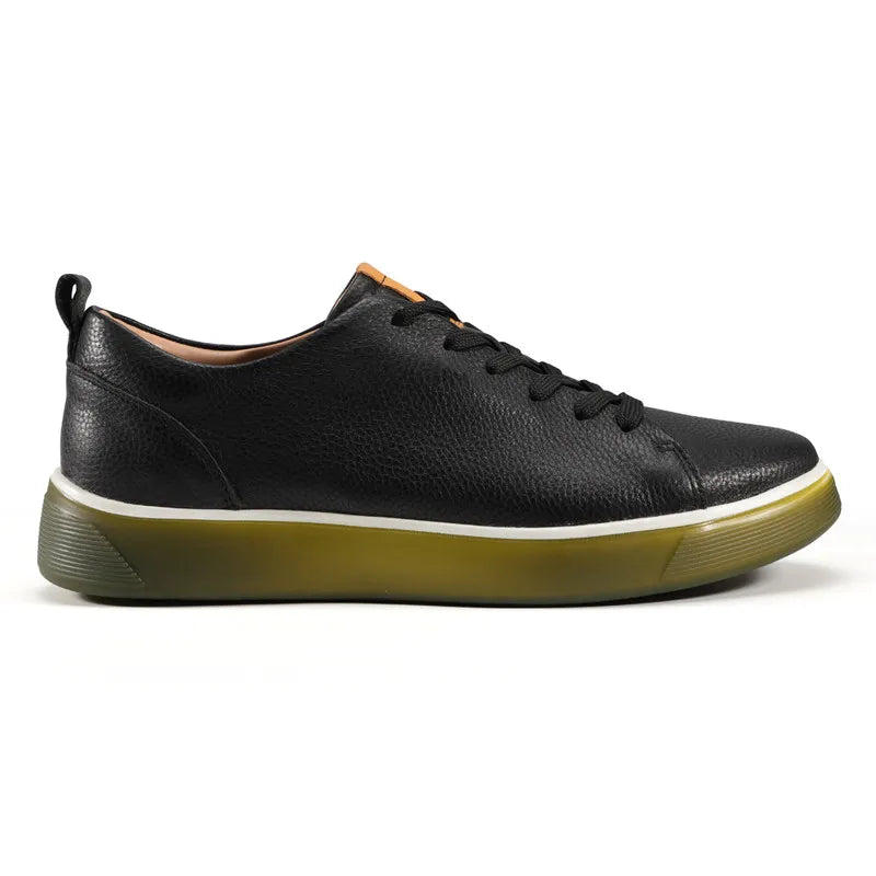Men Casual Leather Shoes, Business Genuine Leather Shoes Men Thick-soled Sports White Versatile Board Shoes