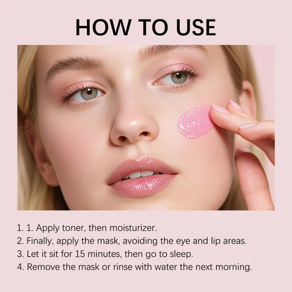 Korean Night Collagen Sleep Mask: Gently Firms, Reduces Puffiness for Refined Contours & Glass-Like Skin