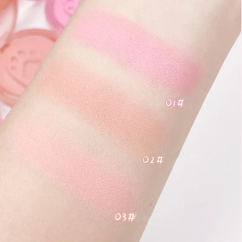 Cat Paw Cream Blush With Thumb Powder Puff Natural Matte Brighten Purple Apricot Rubores Cute Blusher Rouge Korean Dupes Makeup