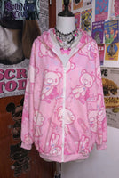 American High Street Y2K Hoodie Women's Cartoon Printed Bear Long Sleeve Coat Subculture Graffiti Yami Kawaii Loose Hooded Coat