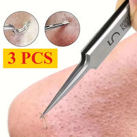 German 1/3/8Pack Extra Fine No. 5 Cellular Acne Blackhead Tweezers - Facial Beauty Remove Acne Needle Tools for Skin Care Tools