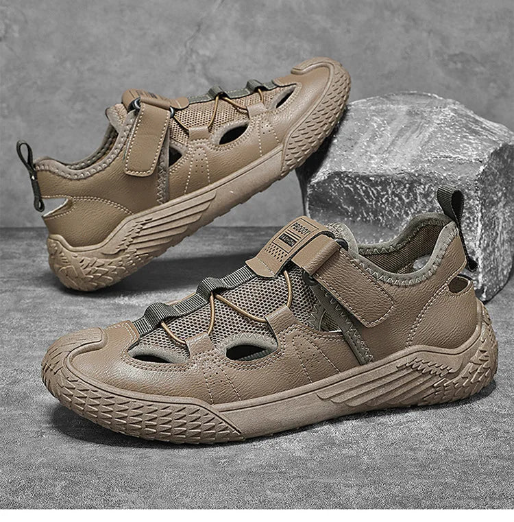 Large Size Sandals for Men, 2026 New Style, Trendy, Versatile, Casual Sports Sandals, Soft-Soled Hollow Beach Shoes for Men