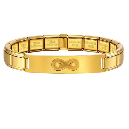 Italian Charm Link for Women Men 9mm Width Silver Gold Color Chain Stainless Steel Bracelet on Hand DIY Making Jewelry Wholesale