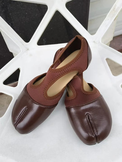 Women Brand Mary Janes Shoes Summer Split Toe Tabi Walking Sneakers Casual Splicing Loafers Designer Ballet Flats Shoes балет