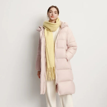 Semir Long Down Jacket Women Waterproof Hooded Coat 2025 Winter New Loose Girls' Jacket Multi-Color Thicken Windbrake Down Coat