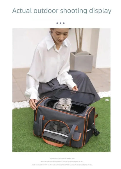 Dog Pet Carrier Bag Anti-Collapse Design Multiple Storage Pockets Cat Travel Handbag for Medium Cats, Puppy, Rabbits and Other S