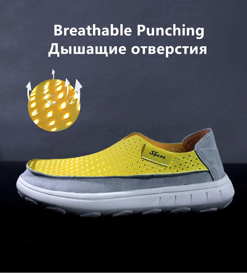 2026 New Men's Casual Shoes Fashion Comfortable Men's Shoes High Quality Leather Men Driving Shoes Handmade Flat Shoes Size 46