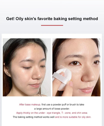 Oil Control Loose Powder Can Reduce Pores and Fine Lines, With a Long-lasting Matte Effect and Natural Facial Makeup Powder