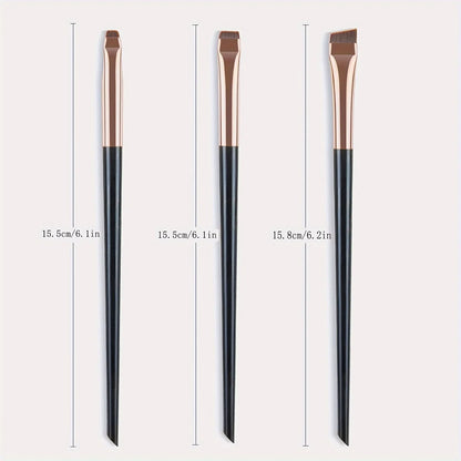 3pcs Professional Makeup Brush - Precision Eyebrow, Eyeliner, Powder Application - with Nylon Bristles - for Natural Definition