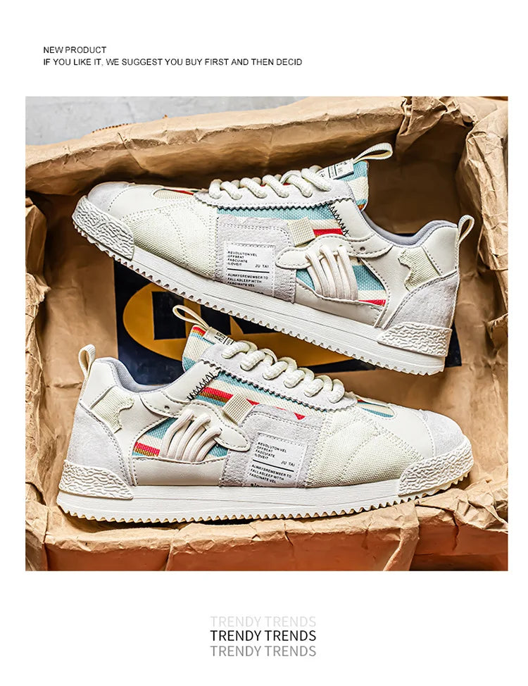 Large Size Men's White Sneakers Autumn Comfortable Non Slip Running Shoes Luxury Soft Sole Fashion Lace Up Outdoor Casual Shoes