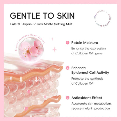Sakura Matte Setting Spray 80ml Long Lasting Makeup Fixer Moisturizing Oil Control Non Sticky Face Mist For All Day Fresh Look