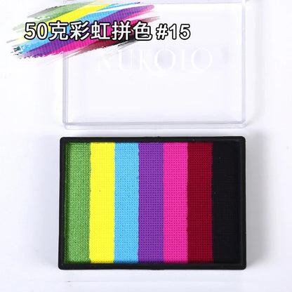 50g Facial and Body Paint Palette,Non-Toxic Rainbow Water-Soluble Body Paint for Rainbow Festival,Cosplay,Party,Art,Stage Makeup