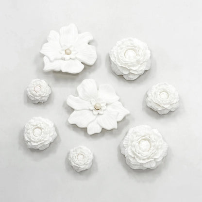 Cute Shoe Charms Set DIY Flower Hole Shoe Buckle Shoes Accessories 3D Flower Bouquet Bone White Hole Shoe Decorations For Women