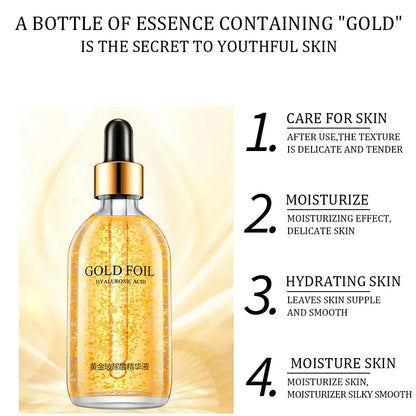24K Gold Hyaluronic Acid Serum for Face Anti-wrinkle Anti-aging Brightening Moisturizing skincare Facial Serum Essence Face Care