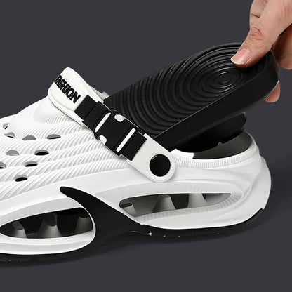 Fashion Hollow Out Thick Bottom Sports Sandals Men Eva Soft Sole Summer Clogs Sandals Men Non Slip Outdoor Driving Beach Sandles