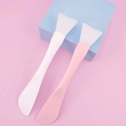 Dual-use Silicone Facial Mask Brush Soft Head With Scraper Integrated Mud Mask Brush DIY Skin Care Beauty Tools