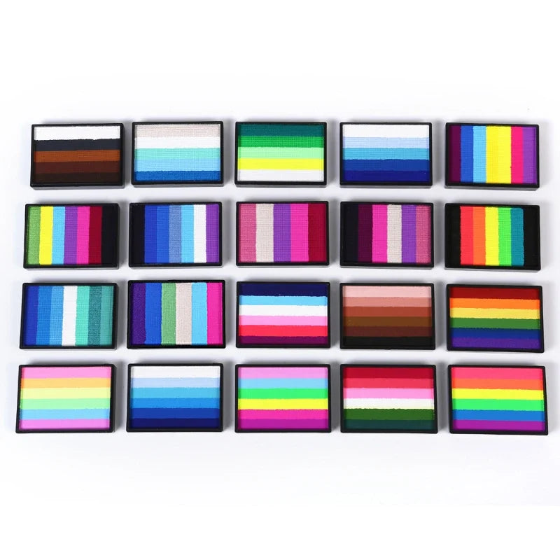 50g Facial and Body Paint Palette,Non-Toxic Rainbow Water-Soluble Body Paint for Rainbow Festival,Cosplay,Party,Art,Stage Makeup