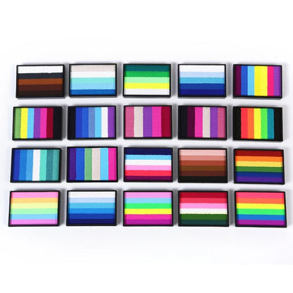 50g Facial and Body Paint Palette,Non-Toxic Rainbow Water-Soluble Body Paint for Rainbow Festival,Cosplay,Party,Art,Stage Makeup