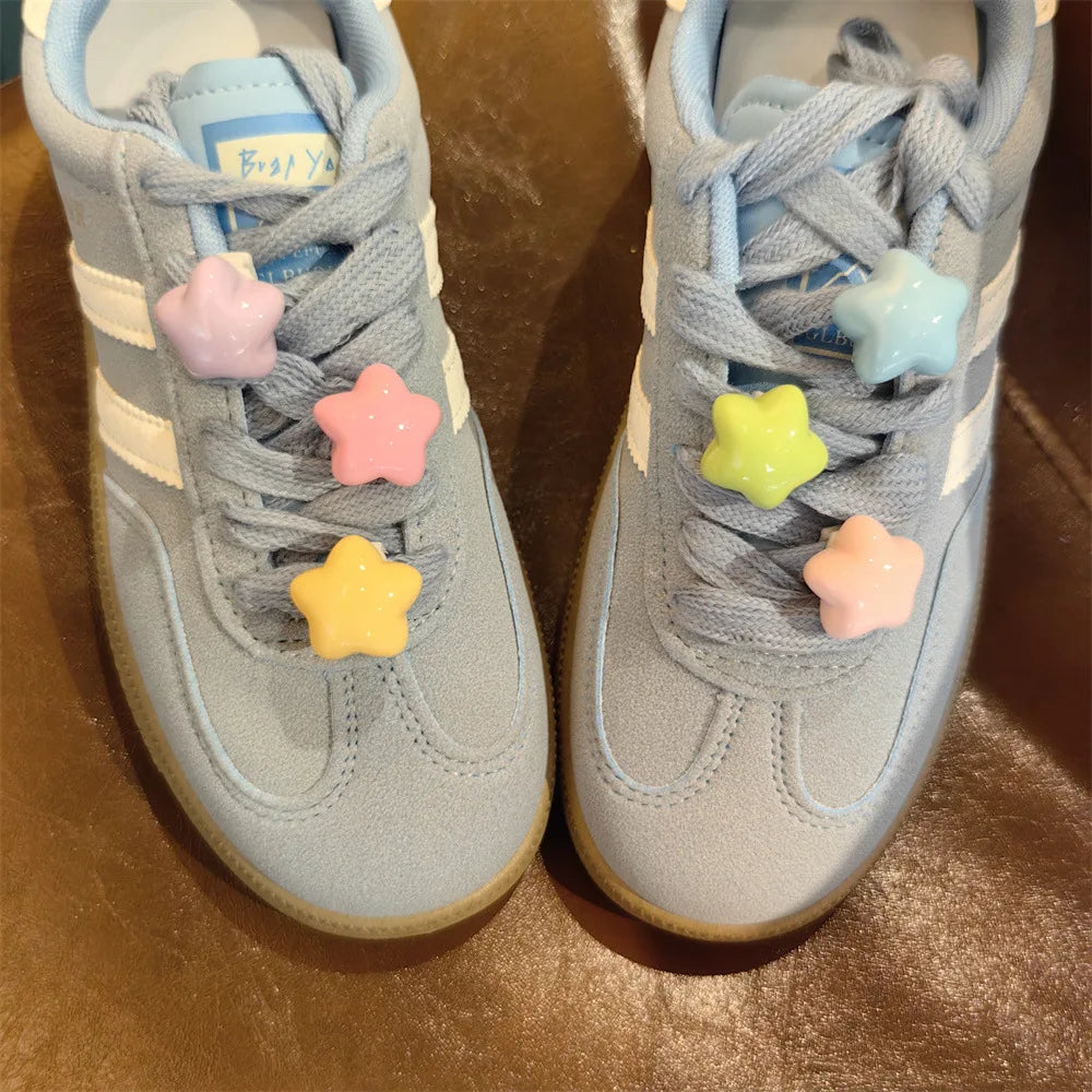 Autumn Winter Plush Star Shoelaces Charms for Sneakers Cute Furry Bone Shoe Decorations Charm DIY Detachable Shoes Accessories