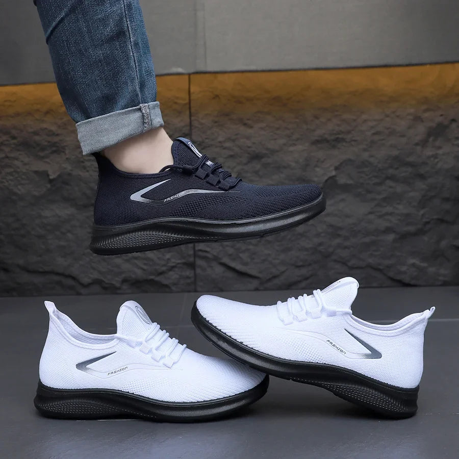 Men Comfort Knitted Loafer Sneakers 2026 New Arrival, Breathable Air Knit Upper Slip On Shoes