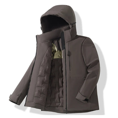 JNLN Unisex Waterproof Fleece Jackets Winter Windproof Thermal Windbreaker Men Women Hiking Camping Skiing Climbing Raincoat