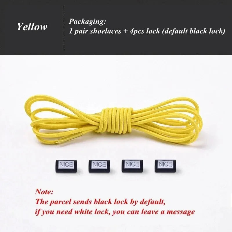 Fashion No Tie Shoelaces Elastic Laces Sneakers Flat Shoe Laces Without Ties Kids Adult Quick Shoelace One Size Fits All Shoes