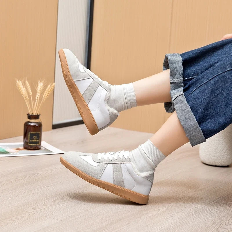 AIYUQI Women's Sneakers 2026 New Genuine Leather Ladies Moral Training Shoes Casual Spring Flat Shoes Women