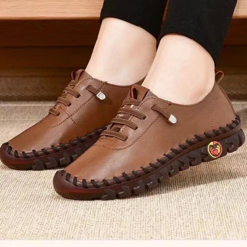 Sneakers Women's Shoes Loafers Lace Up Leather Flat New Spring Casual comfortable Mom Shoe Mujer Zapatos Chaussure Femme