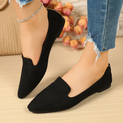 Women Flats Pointed Toe Solid Color Flats for Women Spring/autumn Casual Comfortable Leopard Brown Flat Heel Shoes