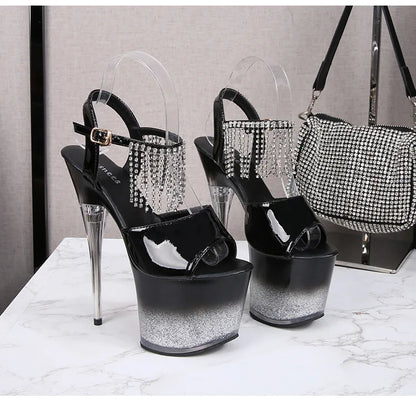 7Inch Runway Style Thin High Heels Europe And America Women Platform Sandals 2025 New Summer Night Club Shoes For Woman Big Size