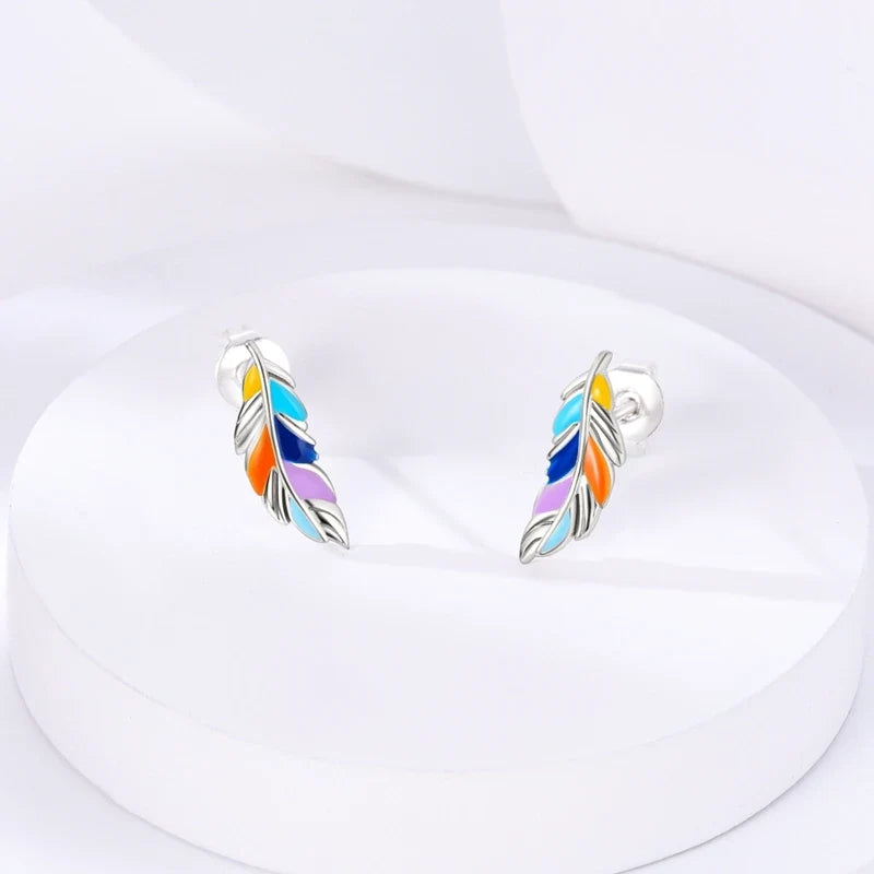 Original 925 Sterling Silver Colorful Cute Animal Pet Stud Earrings For Women Collocation For Girlfriend Birthday Gift